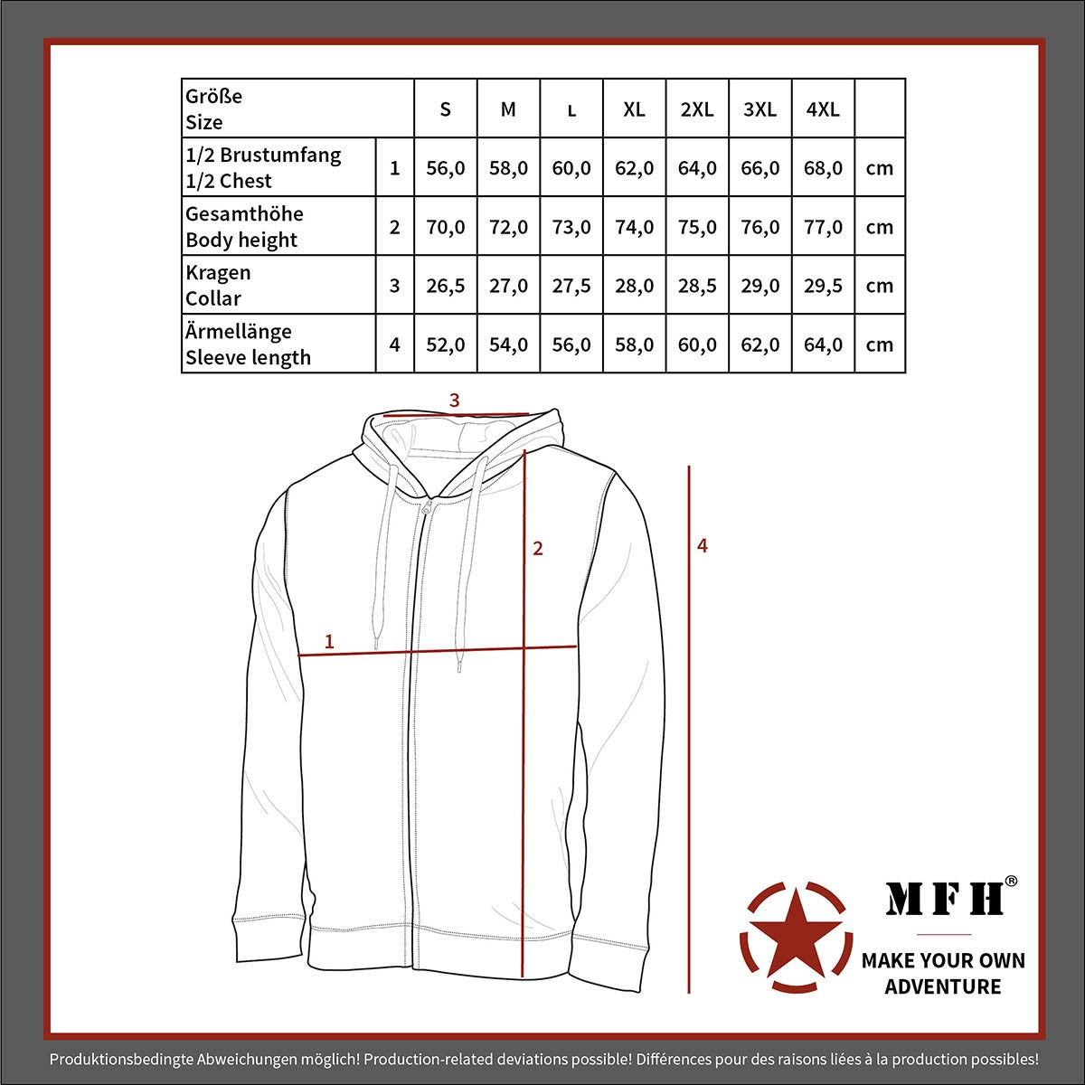 Kapuzen Sweatshirt-Jacke Schwarz