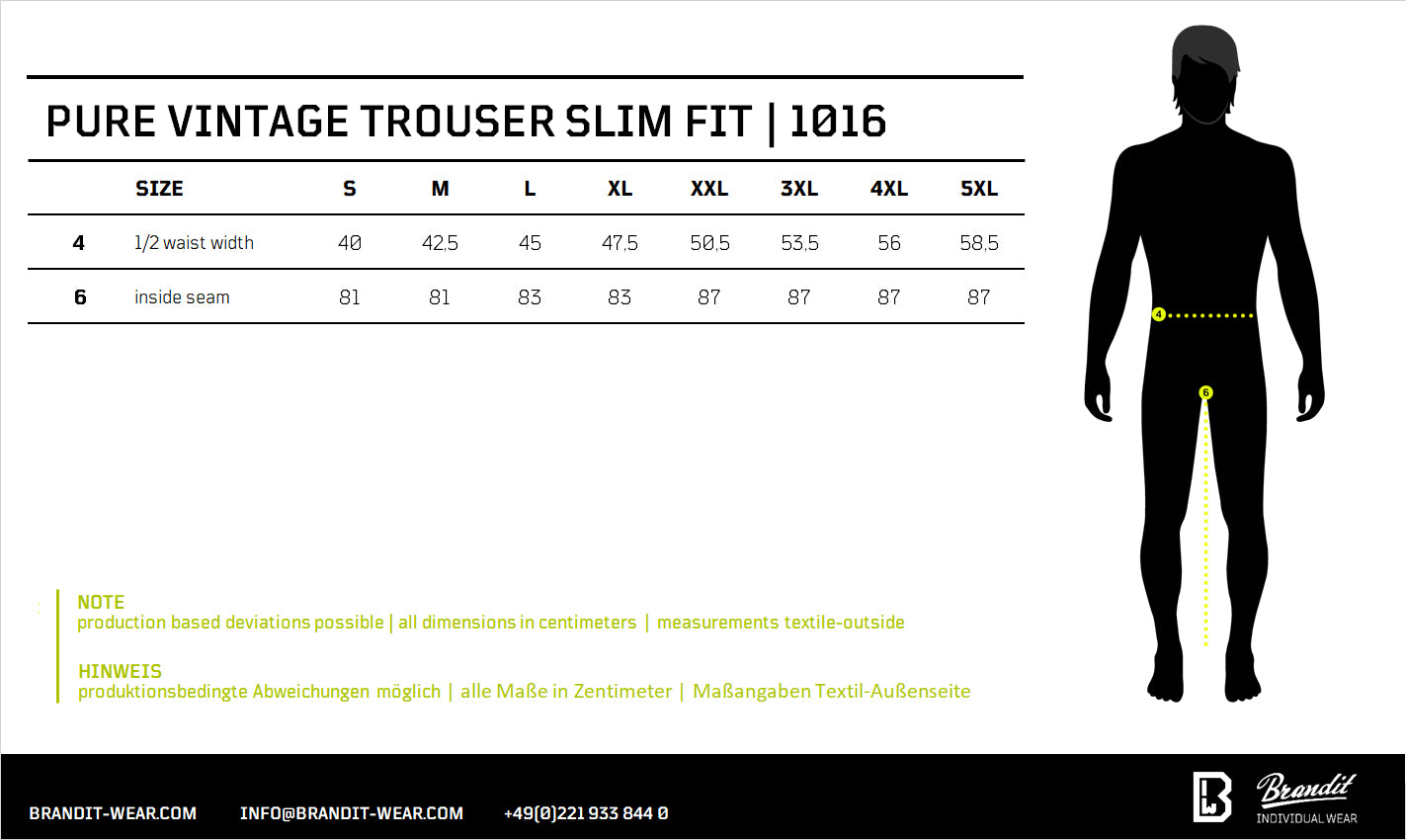 Pure Slim Fit Trousers Cargo Hose "Brandit"