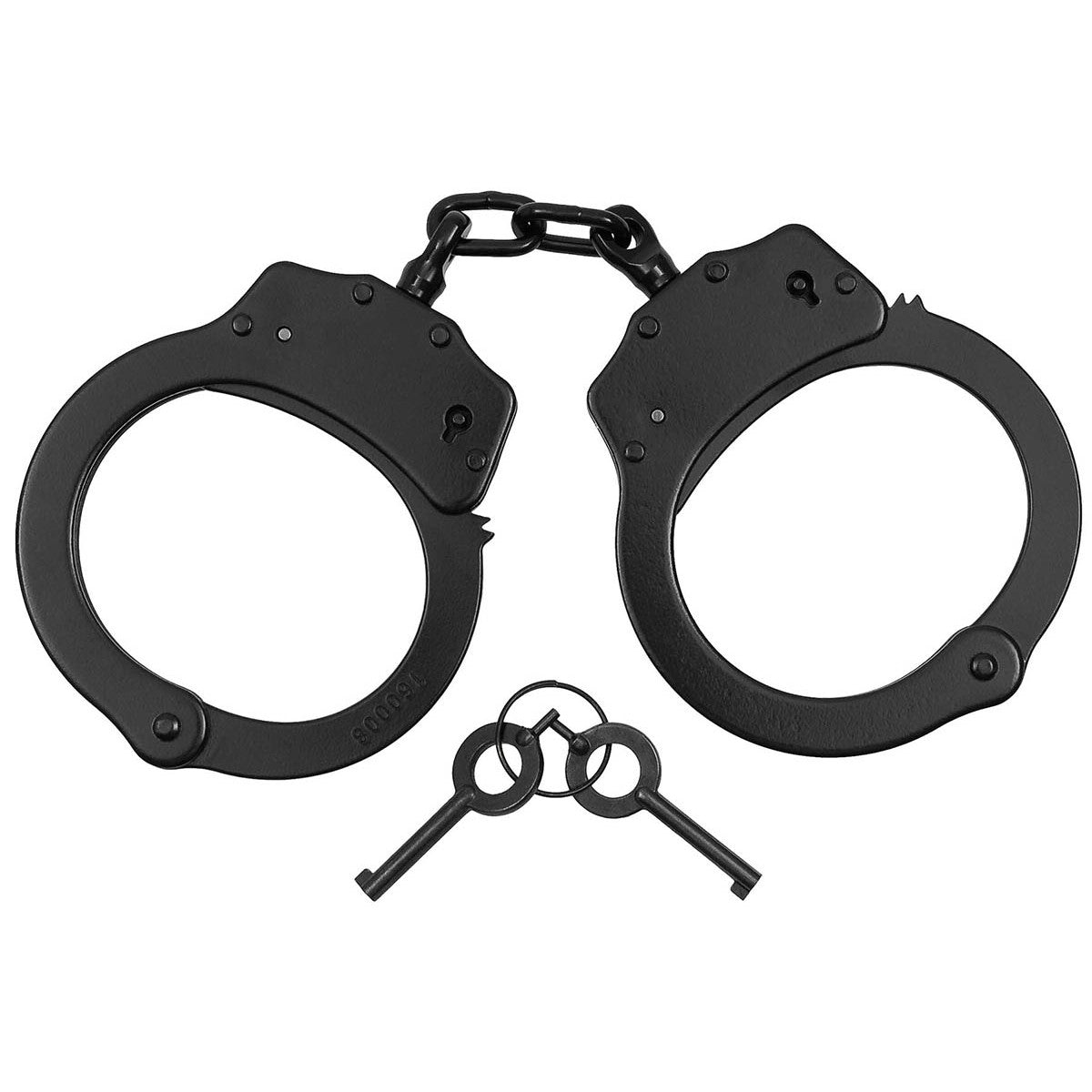 Handschellen "Deluxe" 2 Schlüssel Stahl Schwarz