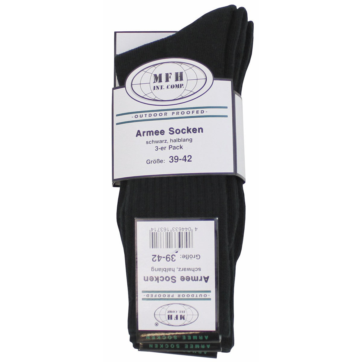 Army Socken halblang Schwarz ( 3er Pack )